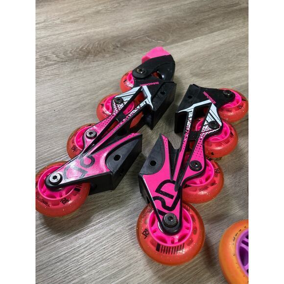 Roller Derby Inline Skate Replacement Wheels Pink Glitter Jelly - Picture 7 of 11